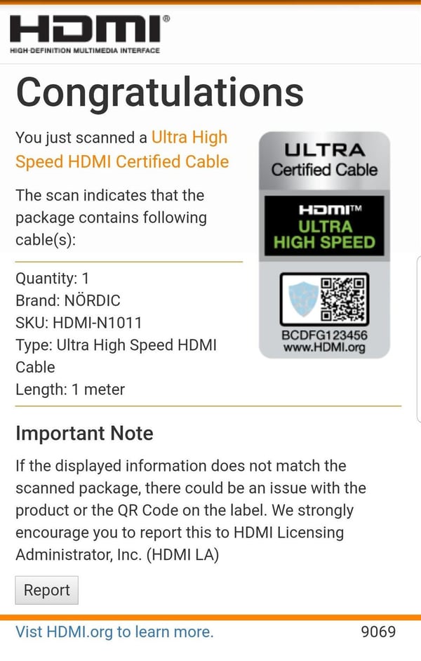 NÖRDIC-SERTIFISERT KABLER 1m Ultra High Speed HDMI 2.1 8K 60Hz 4K 120Hz 48Gbps Dynamic HDR eARC VRR Nylonflettet kabel gullbelagt