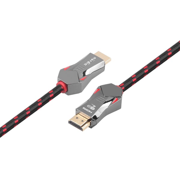 NORDIC CERTIFIED CABLES 1,5m Ultra High Speed ​​​​HDMI 2.1 8K 60Hz 4K 120Hz 48Gbps Dynamic HDR eARC VRR Nylon flettet kabel Gullbelagte kontakter