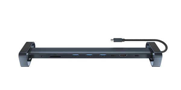 NÖRDIC 1 til 10 USB-C-dokkingstasjon 1xHDMI 4K30Hz 1xUSB-C PD100W 3xUSB-A 5G 1xLAN 10/100 1xAudio 1xTF 1xMicroSD Thunderbolt 3 & 4