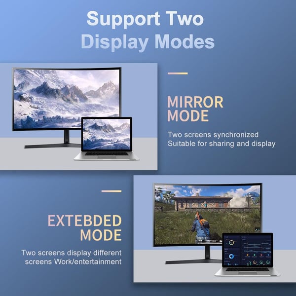 NÖRDIC 2m Displayport 1.4 skjøtekabel UHD 8K60Hz 4K144Hz 32.4Gbps 10-bit HDR dobbeltskjermet