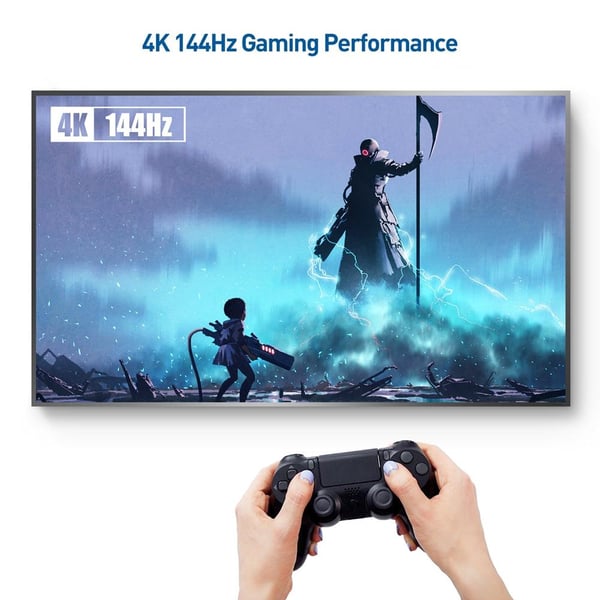 NORDIC-SERTIFISERT KABLER 3m nylonflettet Displayportkabel 1.4 UHD 8K60Hz 4K144Hz HBR3 32,4Gbps 10-bit HDR