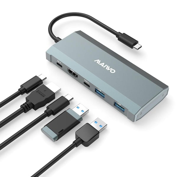 MAIWO 1 - 6 Telakointiasema 1xNVMe/SATA 1xHDMI 4K60Hz, 2xUSB-A 1xUSB-C 5Gbps 1xUSB-C PD100W