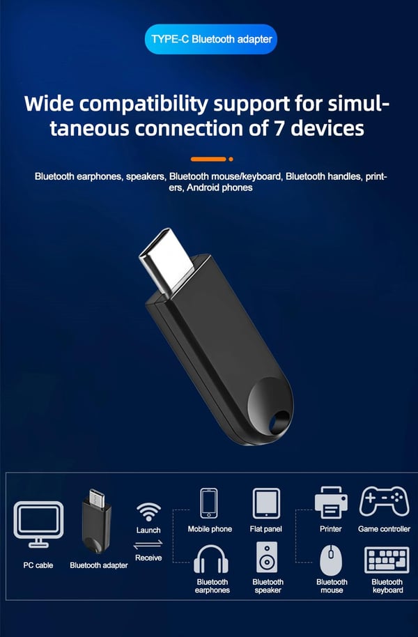 NÖRDIC USB-C Bluetooth 5.3 -sovitin