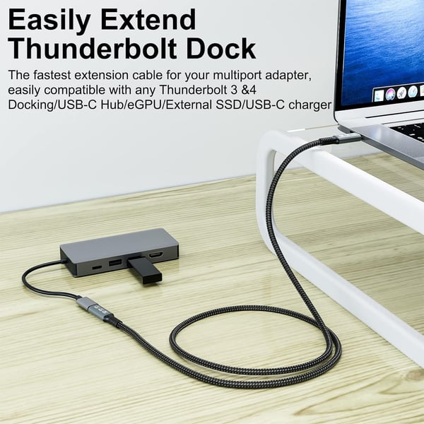NÖRDIC USB 4 skjøtekabel 25cm 40Gbps 240W 8K60Hz