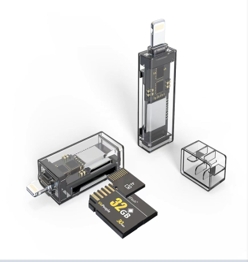 NÖRDIC Lightning-kortleser 2 spor SD, MicroSD UHS-I