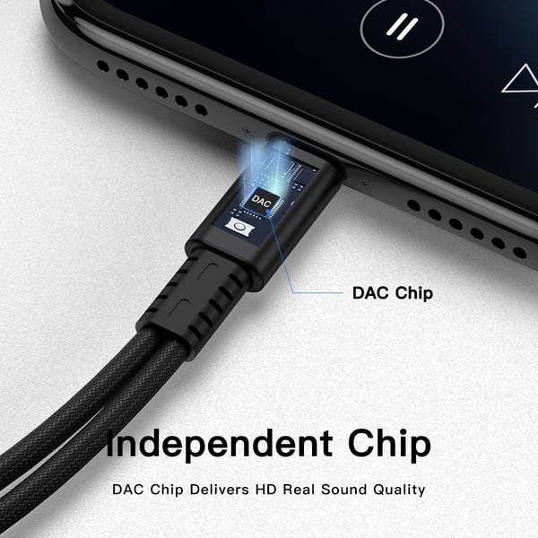 NÖRDIC 2 i 1 USB C til 3,5 mm hodetelefonadapter med 60W lading