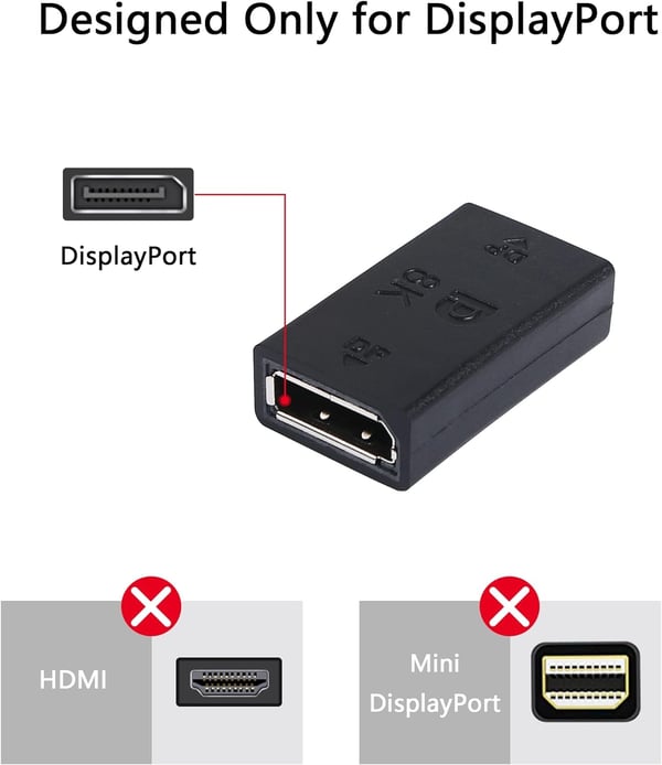 NÖRDIC Displayport 1.2 hunn-til-hun-kontakt DisplayPort-forlenger 4K60Hz