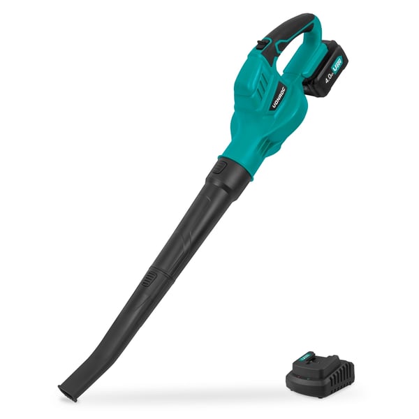 VONROC Batteridriven lövblås 20V – Ny 2024 modell, 180 km/h lufthastighet, lätt & ergonomisk, 4.0Ah batteri & laddare