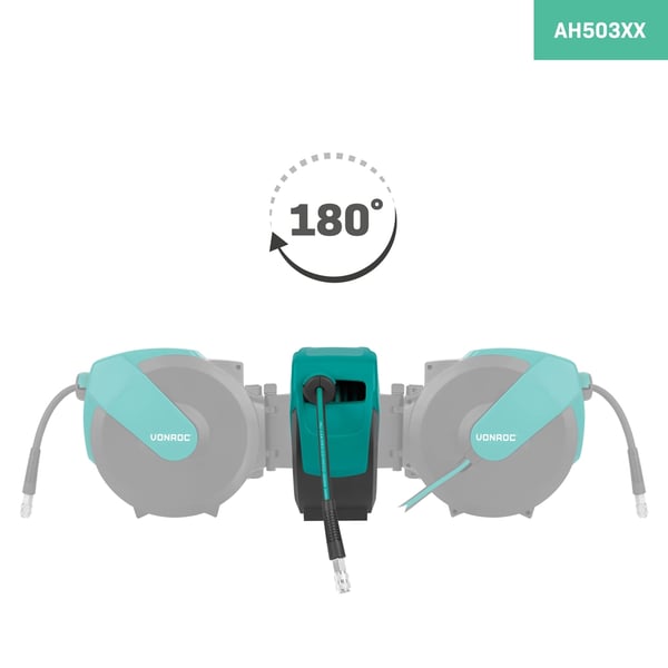 VONROC PRO Automatisk Luftslangeopruller – 15m | Universal DIN/EURO/ORION