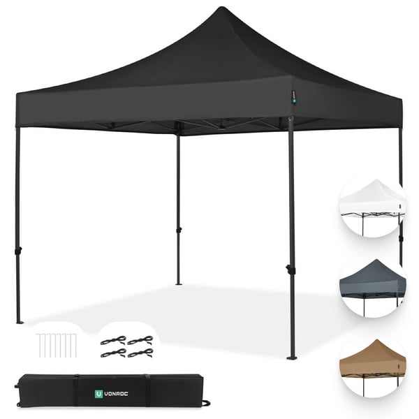 VONROC Easy-Up Party Telt - 3x3 m | Sort