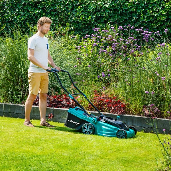 VONROC Plæneklipper 40V - 38cm | 45L | Støjsvag & Kraftfuld | Solo | Ekskl. akku og oplader