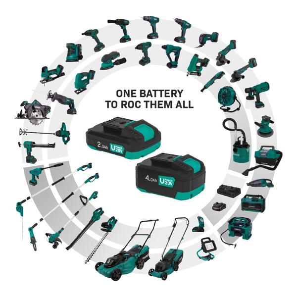 VONROC Stiksav | kompakt & kraftfuld | 2700 o/min | -45° til 45° geringsvinkel | Inkl. 2.0Ah akku og oplader, Parallelanslag & 3 savklinger