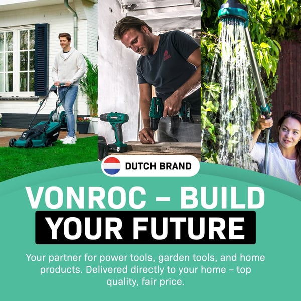 VONROC Mixer - 1800W - Røreværk - Maling og Cement | 2 gear, soft start & konstant hastighed | Inkl. Tilbehør