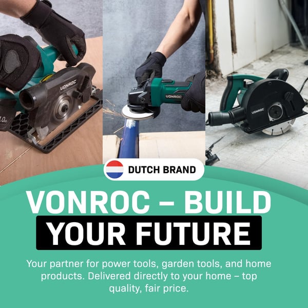 VONROC Rillefræser - Murrillefræser - 1700W – 150mm | Justerbar rillebredde & dybde | Soft start & støvudsugning | Inkl. Tilbehør