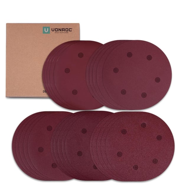 VONROC Slibepapir - 225mm - rondel | Universel | Til girafsliber | Inh. 25 Stk.