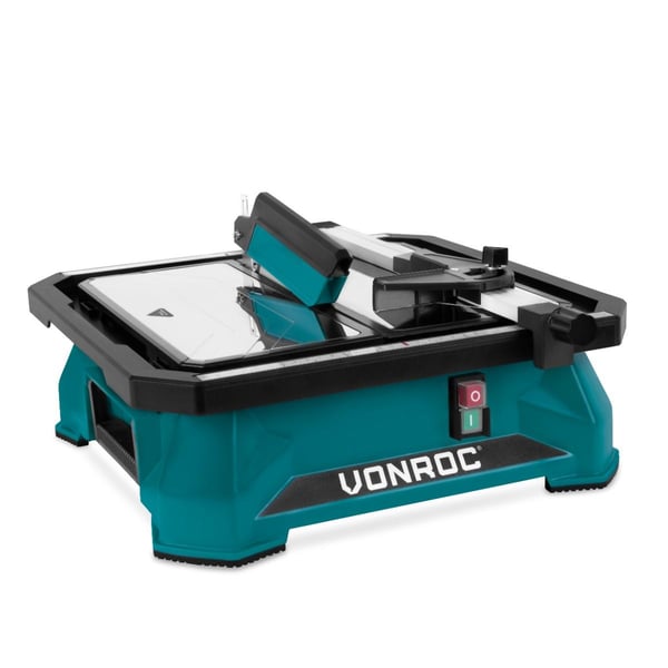 VONROC Flisesav - 650W | 180mm | Vandkølet savklinge | Inkl. Guide - Savklinge og Tilbehør