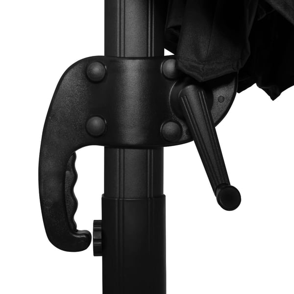 VONROC Premium Parasol Bardolino Ø300cm – Parasol - inkl krydsfod og overtræk - rund | Sort