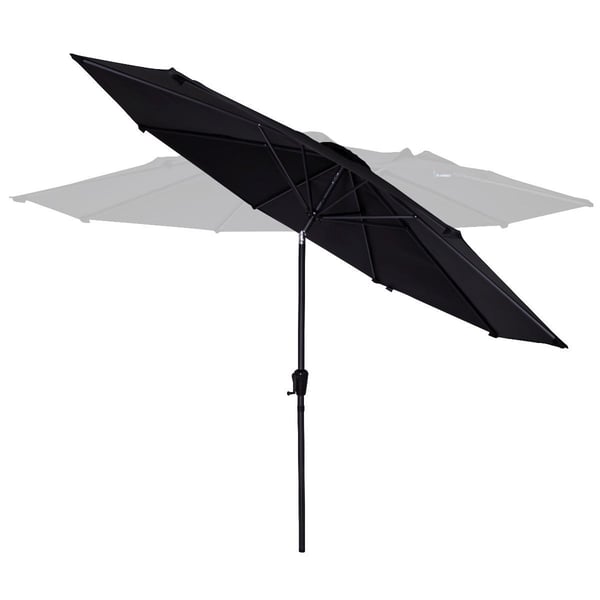 VONROC Premium Parasol Recanti Ø300cm - Parasol - Inkl. overtræk - rund | Sort