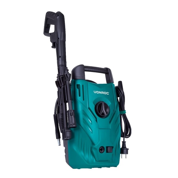 VONROC Højtryksrenser - 1400W | 110 bar, 390 l/t | Letvægt 5.4kg | Inkl. Turbo- og Justerbar Dyse, 5 m Slange, Kompakt & Klar til Brug