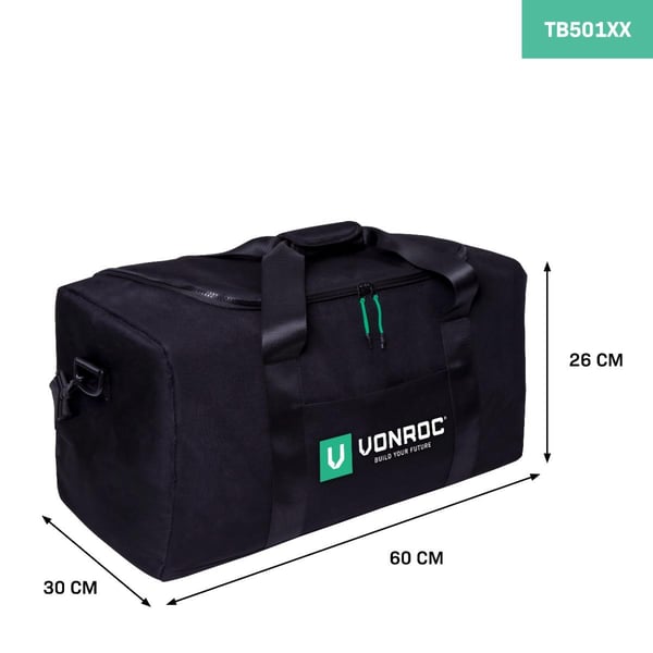 VONROC Værktøjssæt VPower 20V | Boremaskine & Slagnøgle – Inkl. LED-lampe | Inkl. x 2.0Ah akku, oplader og taske