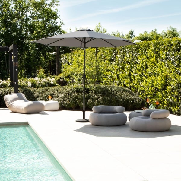 VONROC Premium Parasol Recanti Ø300cm - Parasol - Inkl. overtræk - rund | Beige