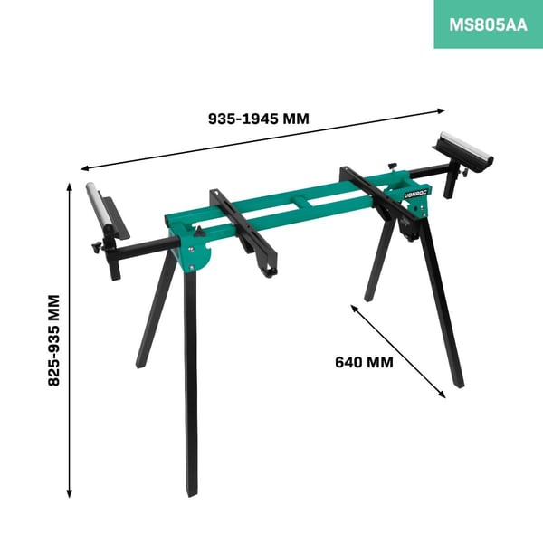 VONROC Arbejdsstation - 150 kg bæreevne | Universel | Stålkonstruktion | Justerbar højde og bredde | Inkl. Tilbehør