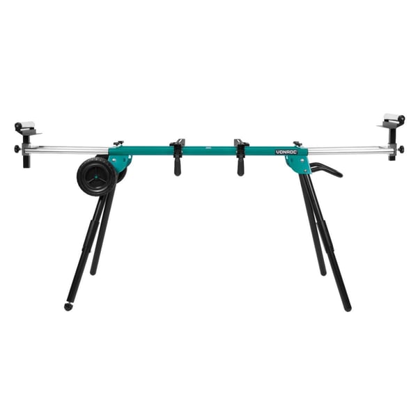 VONROC Arbejdsstation - 150 kg bæreevne | Universal kap-/geringssav stander med hjul | Inkl. Tilbehør og hjul