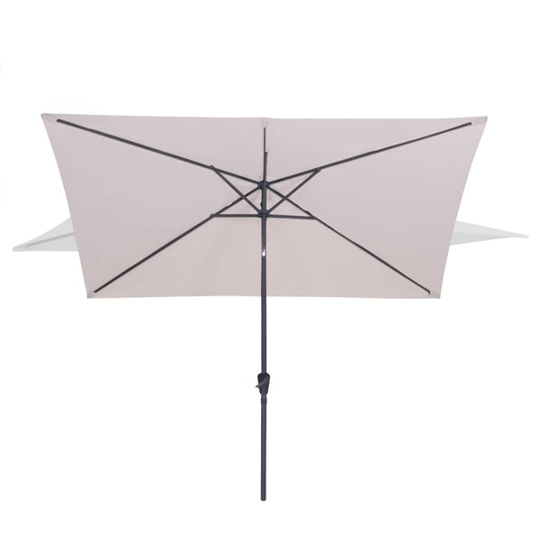 VONROC Premium Stangparasol Rapallo 200x300cm | UV 50+ | Rektangulær & tiltbart | Inkl. overtræk | Beige