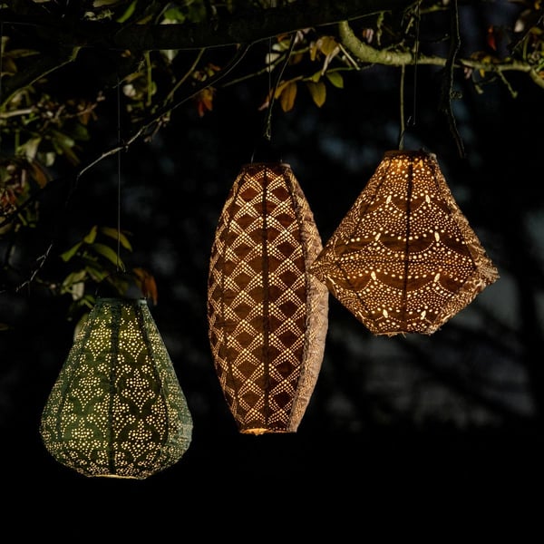 VONROC Havelampe - Solar - Solcelle | Luna Drop | 400x200mm | LED | Ice