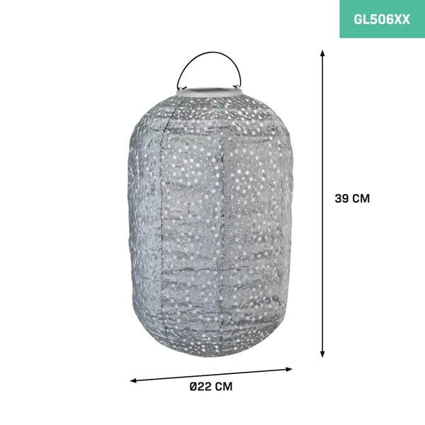 VONROC Havelampe - Solar - Solcelle | Luna Pillar | 350x220mm | LED | Stengrå