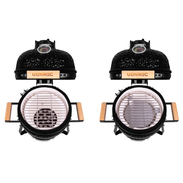 VONROC Kamado Grill 13“ | Kulgrill - Egg - Keramisk BBQ | Ø27cm | Bordmodel | Med stativ og regnslag