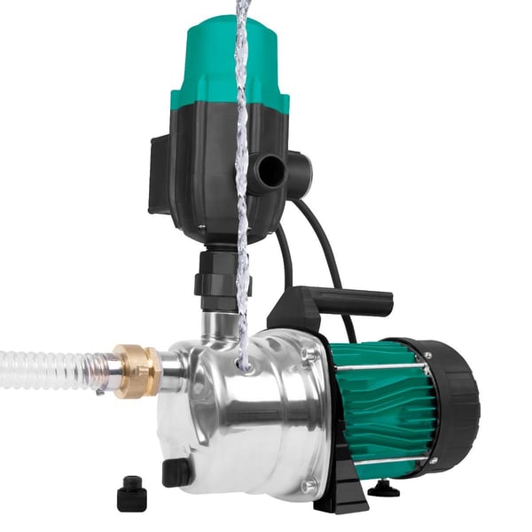 VONROC Hydroforpumpe / Automatisk Pumpe 1000W – 3500 l/t – Effektiv Vandforsyning til Havesystem | Max højde 44mtr. | Med trykafbryder