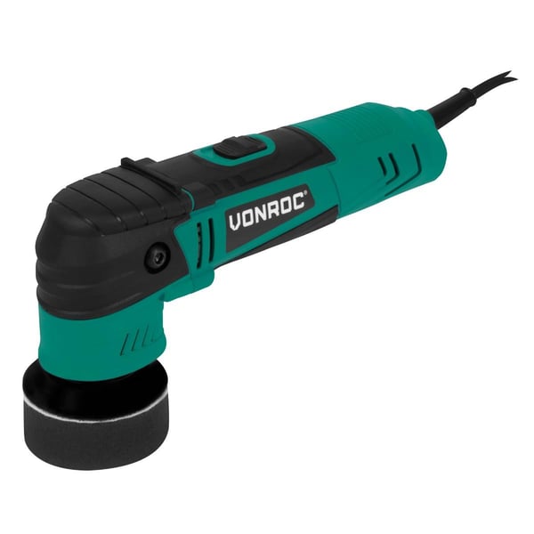 VONROC Polermaskine - 400W | Excentrisk - Ø50 & Ø75MM  | Dual Action | Perfekt til bil og båd | Inkl. 2 stk. polersåle og 8 stk. polersvampe