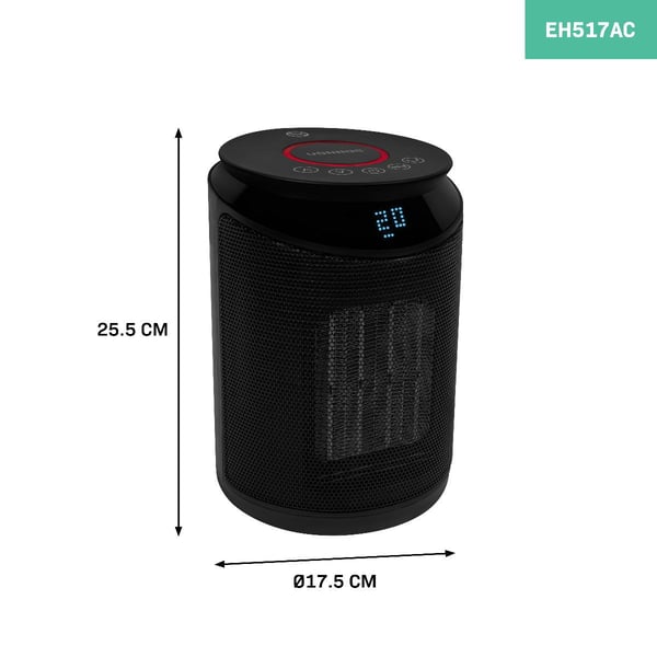 VONROC Varmeblæser - Ventilator - 2000W | 20m2 - keramisk - svingfunktion - timer | 3 Indstillinger | LED | Sort