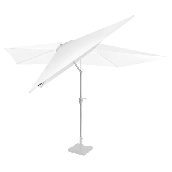 VONROC Premium Stangparasol Rapallo 200x300cm | UV 50+ | Rektangulær & tiltbart | Inkl. overtræk | Hvid