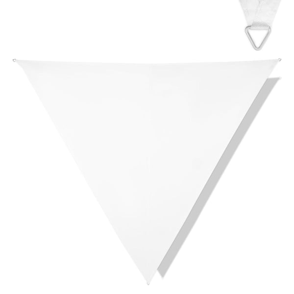 VONROC Solsejl - Premium - Triangle - ∆ 360 cm - Vandafvisende - Hvid