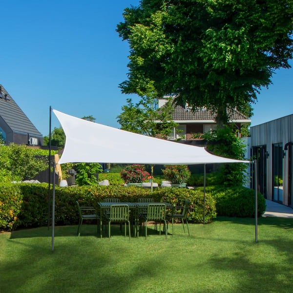 VONROC Solsejl - Premium - Rectangle - 400×300 cm- Vandafvisende - Hvid