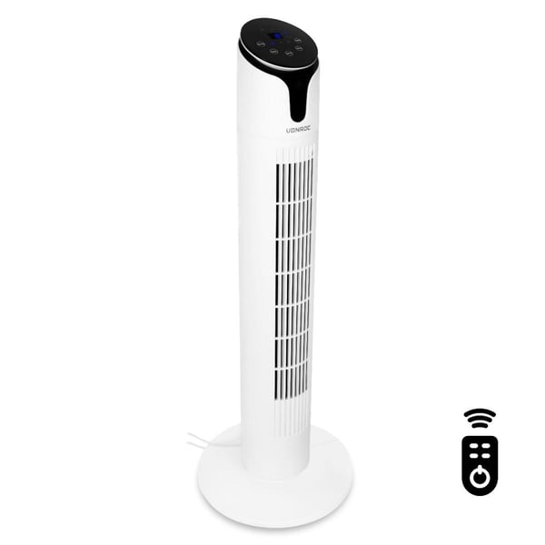 VONROC Ventilator - 86 cm - luksus - 3 hastighedsindstillinger - hvid | Inkl. fjernbetjening