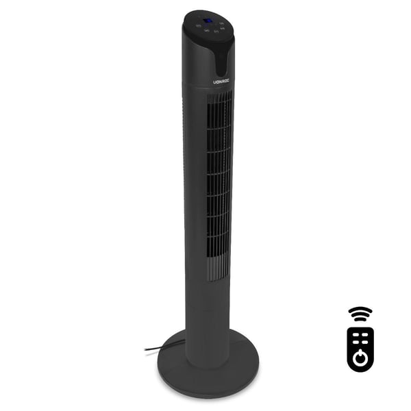 VONROC Lyxig pelarfläkt – 110cm – svart | Inkl. fjärrkontroll