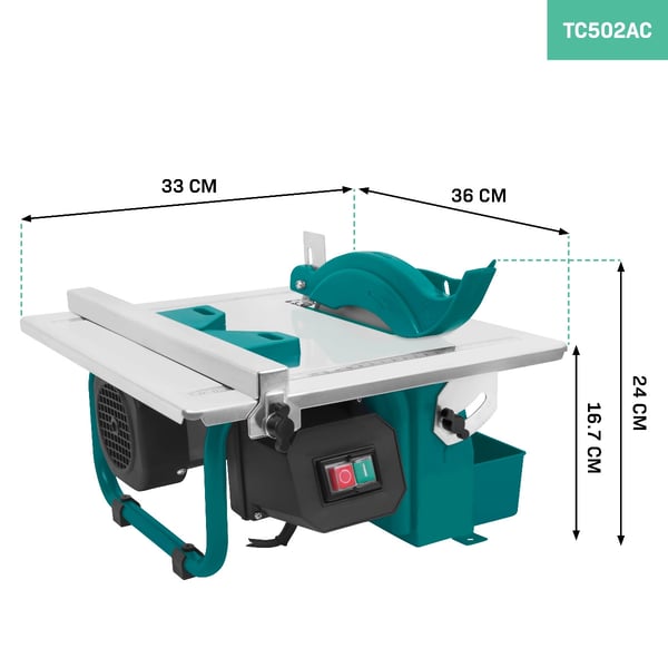 VONROC Flisesav - 600W | 180mm | Vandkølet savklinge | Inkl. Guide - Savklinge og Tilbehør