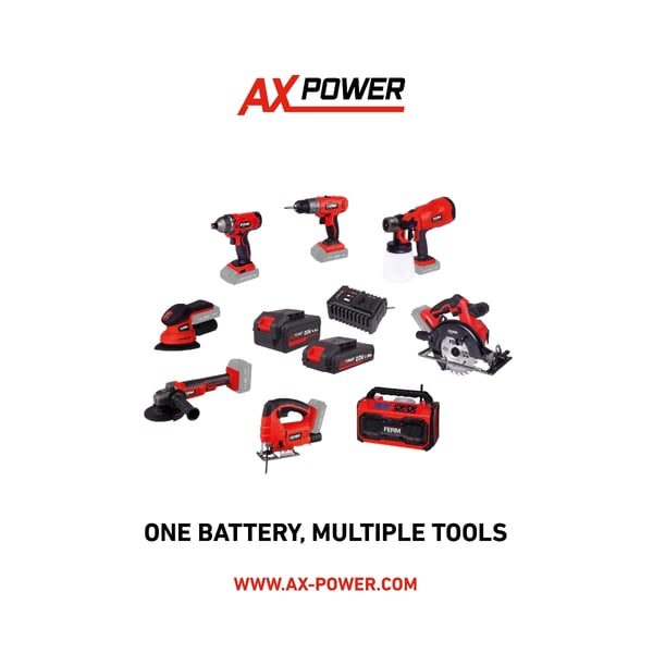 FERM HDM1048 Akku Borehammer 20V | 1.3 Joule | SDS-plus | Solo | Ekskl. Akku og Lader | Inkl. 3 Bor
