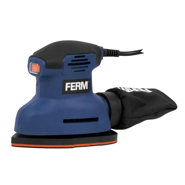 FERM PSM1039 Sliber – 140W trekantet slibemaskine - 12.500/min, ergonomisk, støvopsamling, inkl. 3 slibepapirer