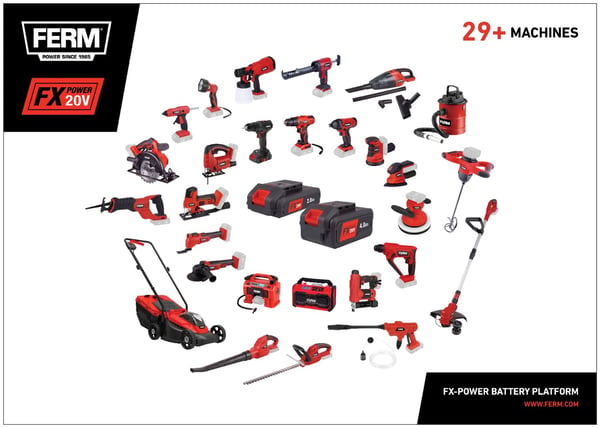 FERM JRM1005 Jobradio 20V | Bluetooth, FM |  USB-opladning | Solo | Ekskl. akku og lader