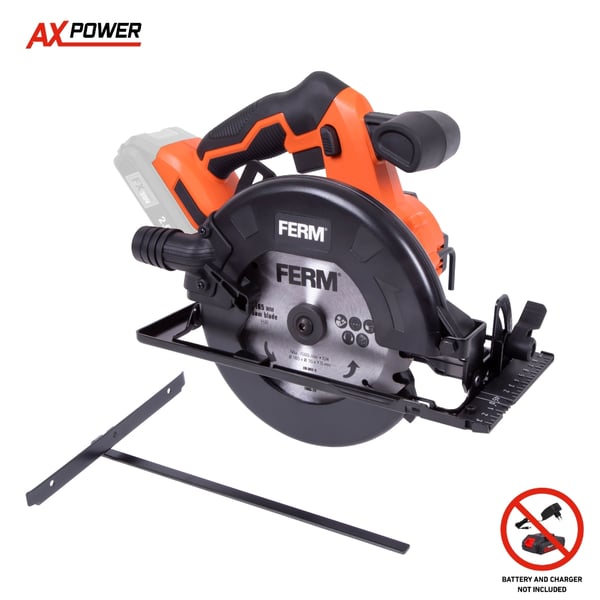 FERM CSM1049 Akku Rundsav 20V | 165mm TCT Blad | AX/FX-Power | Solo | Ekskl. Akku og Lader