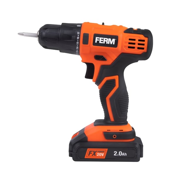 FERM CDM1164 AX-Power - Skruemaskine 20V – 36Nm | 2 gear | LED-lys | Inkl. akku og lader