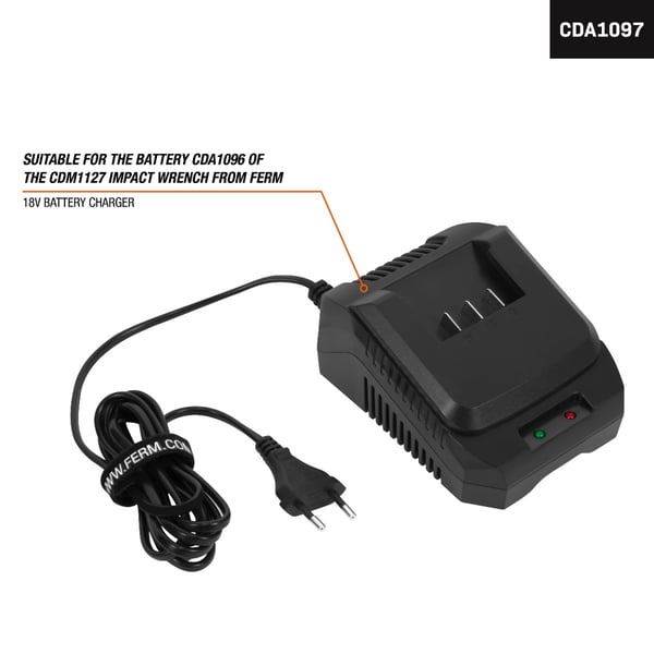 FERM CDA1097 Batteri oplader til CDM1127 - DIY