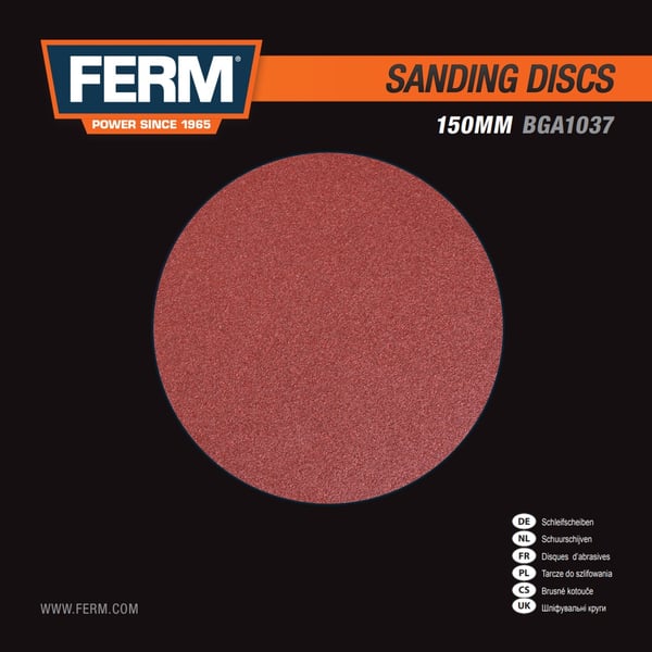 FERM BGA1037 Sandpapirs rondeller – Slibeskiver - 150mm - DIY