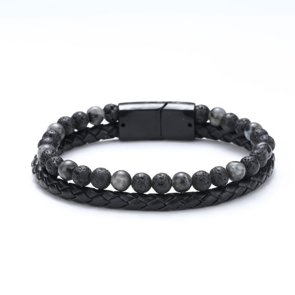 Armband av pärlor och läder