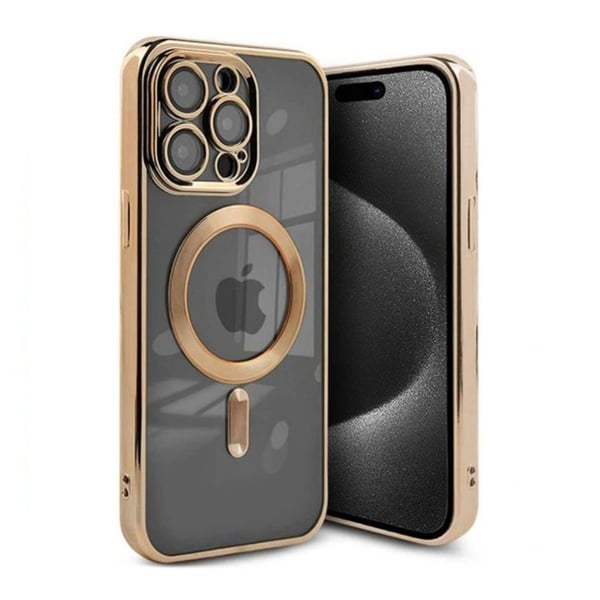 Luxury Mobilskal med Magsafe iPhone 15 Pro Max - Guld