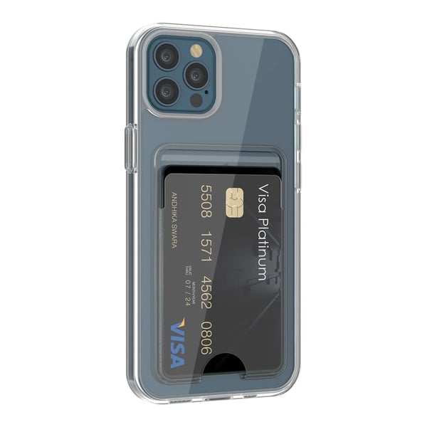 iPhone 12/12 Pro Mobilskal med Korthållare TPU - Transparent